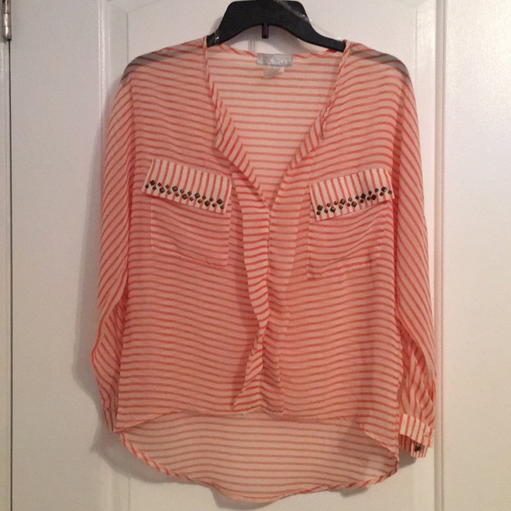 Stripped see through shirt